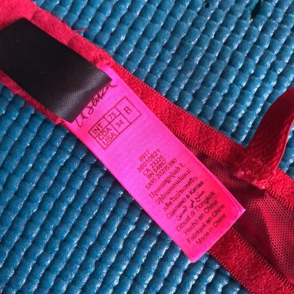 La Senza Obsession Dark Red Scalloped Lace Underwire Bra 34B - Picture 10 of 11